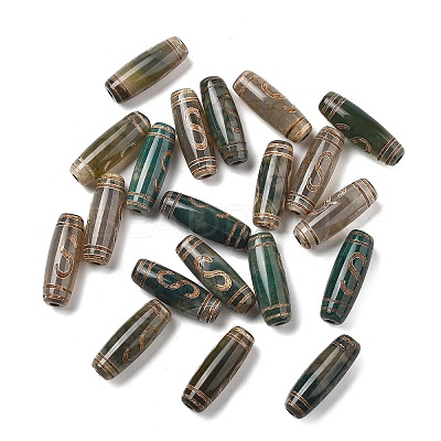 Tibetan Style dZi Beads TDZI-E004-33-1
