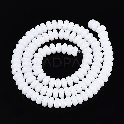 Opaque Spray Painted Glass Beads GLAA-ZX008-6mm-18G-1