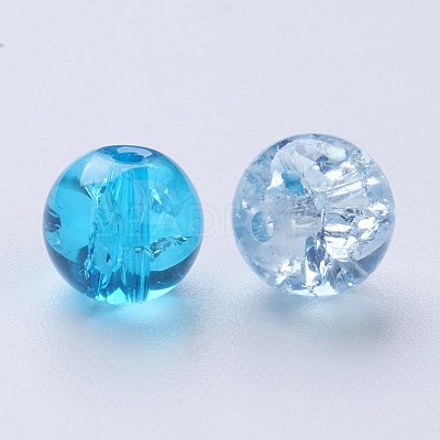 Baking Paint Crackle Glass Beads DGLA-X0006-8mm-11-1