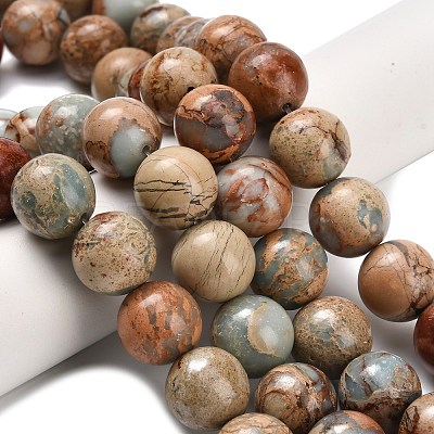 Natural Aqua Terra Jasper Beads Strands G-Z110-C01-14mm-1