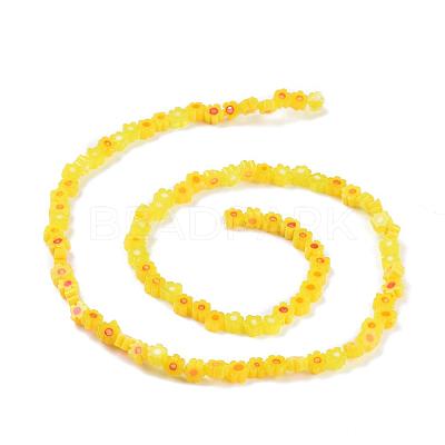 Handmade Millefiori Glass Bead Strands LAMP-J035-4mm-06-1