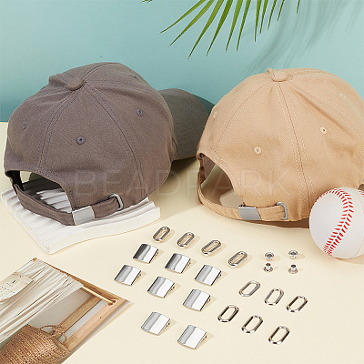 40Sets Iron Baseball Hat Cap Buckle Strap Clasp Clip Kit FIND-BC0014-10P-1