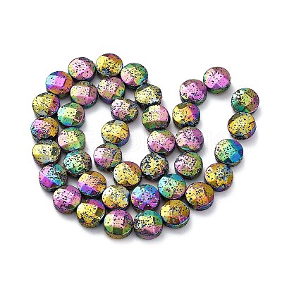 Electroplated Natural Lava Rock Beads Strands G-A256-F01-01J-1