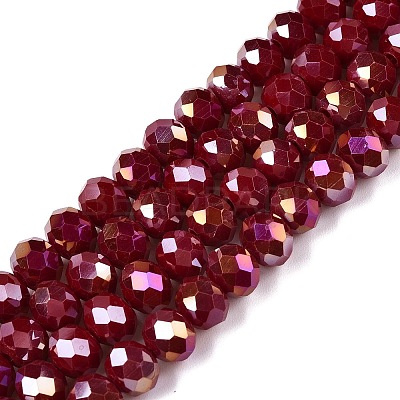 Electroplate Glass Beads Strands EGLA-A044-P8mm-B02-1
