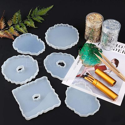 DIY Cup Mat Resin Casting Silicone Molds Kits DIY-OC0002-72-1