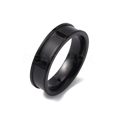 201 Stainless Steel Grooved Finger Ring Settings STAS-WH0027-27D-EB-1