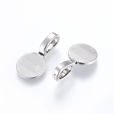 Tibetan Style Alloy Glue On Flat Pad Pendant Bails TIBEP-1124-AS-LF-1