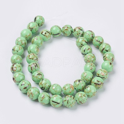 Sea Shell and Synthetic Turquoise Assembled Beads Strands G-G758-02-4mm-1