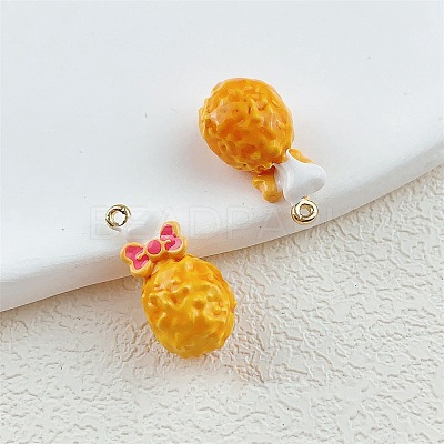 Drumstick Shrimp Alloy Enamel Pendants LS-ENAM-P264-01F-G-1