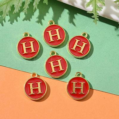 Golden Plated Alloy Enamel Charms ENAM-S118-03H-1