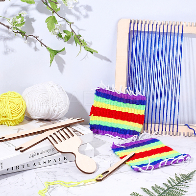 DIY Poplarwood Wooden Weaving Loom Sets TOOL-NB0001-92-1
