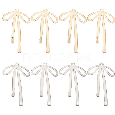 8Pcs 2 Colors Brass Pendants KK-GO0001-68-1