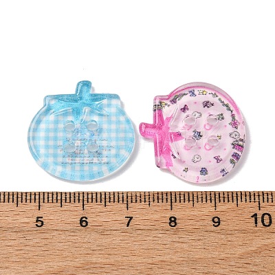 4-Hole Button Plastic Cabochons BUTT-V001-01-1