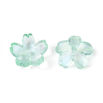 Baking Paint Transparent Glass Bead Caps DGLA-N014-06A-04-1
