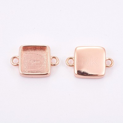 Brass Cabochon Connector Settings KK-F748-15RG-1