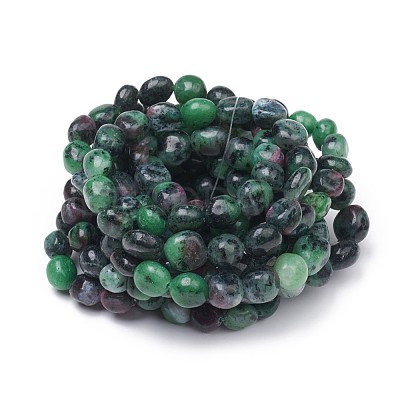 Natural Ruby in Zoisite Stretch Beaded Bracelets X-BJEW-K213-C07-1
