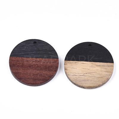 Resin & Walnut Wood Pendants RESI-S358-02B-08-1