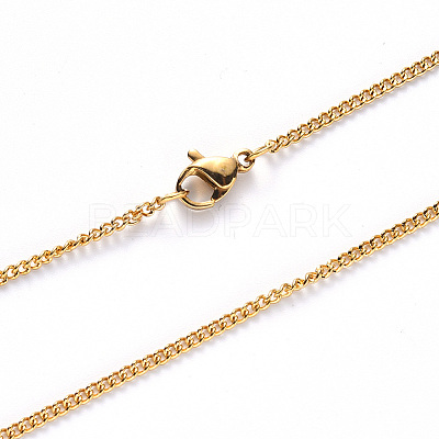 PVD Vacuum Plating 304 Stainless Steel Curb Chain Necklace NJEW-S420-001C-G-1