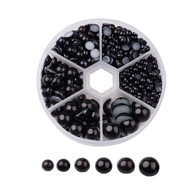 1Box ABS Plastic Imitation Pearl Dome Cabochons SACR-X0002-25-B-1