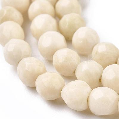 Natural Fossil Round Bead Strands G-O151-02-4mm-1