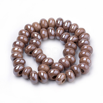 Glazed Porcelain Rondelle Beads PORC-Q219-13x9-F12-1