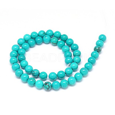 Natural Howlite Round Bead Strands X-TURQ-E022-38B-8mm-1