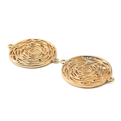 Brass Micro Pave Colorful Cubic Zirconia Hollow Connector Charms KK-K351-58D-G-1