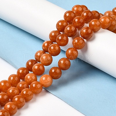 Natural Dyed White Jade Beads Strands G-M402-C04-07-1