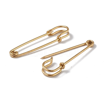 Ion Plating(IP) 304 Stainless Steel Safety Pins Brooch Findings STAS-I673-05G-1