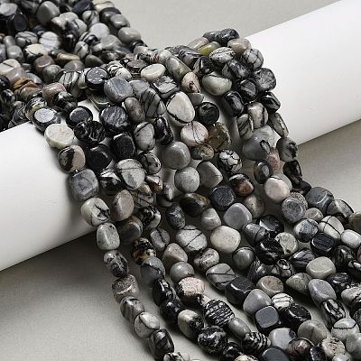 Natural Picasso Jasper Beads Strands G-K398-A01-01-1