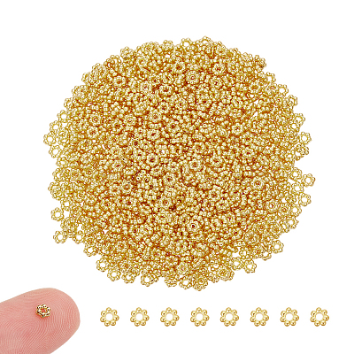 1000Pcs Tibetan Style Alloy Daisy Spacer Beads FIND-UN0004-20G-1