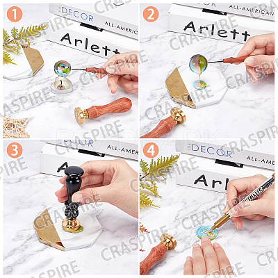 Brass Wax Seal Stamp AJEW-WH0337-003-1