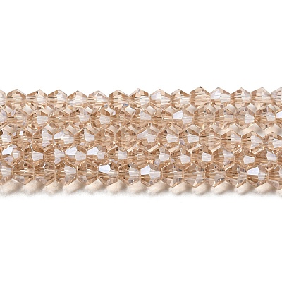 Transparent Electroplate Glass Beads Strands GLAA-F029-2mm-C12-1
