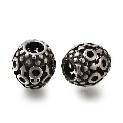 304 Stainless Steel European Beads STAS-D191-09B-AS-1