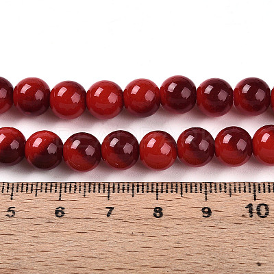 Baking Paint Glass Beads Strands DGLA-N012-8mm-10-1