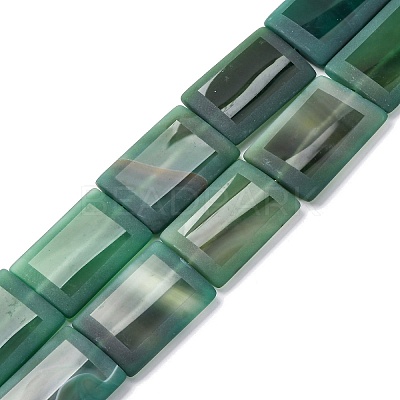 Natural Green Onyx Agate Beads Strands G-P570-D01-01-1