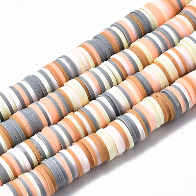 Handmade Polymer Clay Beads Strands X-CLAY-R089-8mm-108-1