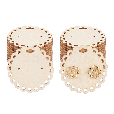Wood Earring Display Card with Hanging Hole DIY-WH0320-20B-1