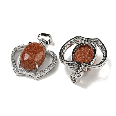 Synthetic Goldstone with Clear Cubic Zirconia Pendants G-G133-03P-25-1