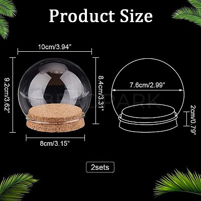 2 Sets High Borosilicate Glass Dome Cover DJEW-NB0001-19-1