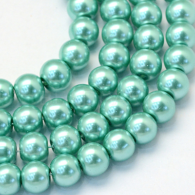 Baking Paint Glass Pearl Round Bead Strands HY-Q003-10mm-32-1