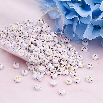 500Pcs 5 Style Plating Acrylic Beads PACR-BY0001-01-1