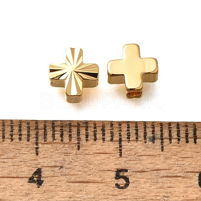 Brass Textured Beads KK-Z092-01B-G-1
