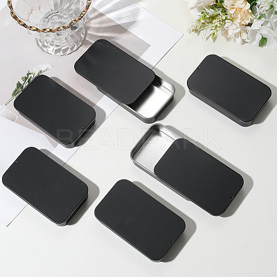 6Pcs Slide Top Tinplate Trinket Storage Boxes CON-SP0001-23E-1
