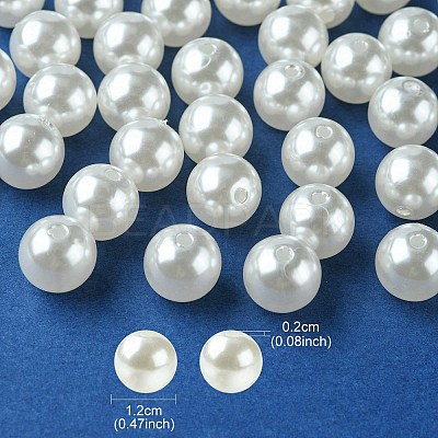 ABS Plastic Imitation Pearl Round Beads MACR-YW0002-12mm-82-1