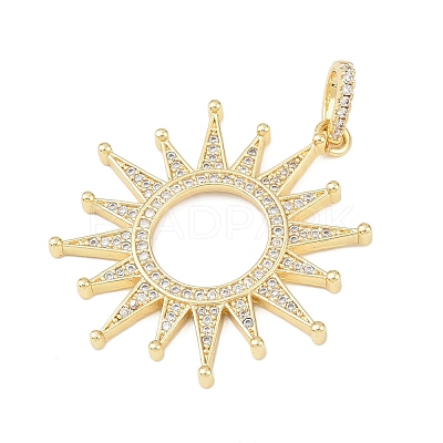Brass Micro Pave Cubic Zirconia Pendants KK-H518-01B-G-1