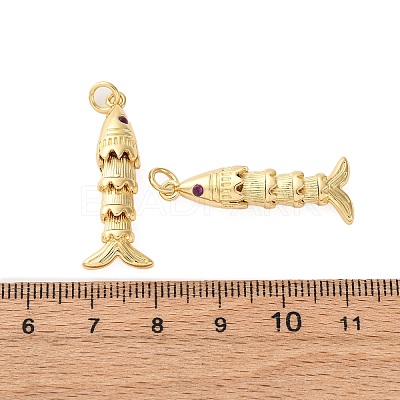 Rack Plating Brass Micro Pave Cubic Zirconia Pendants KK-M309-38E-G-1