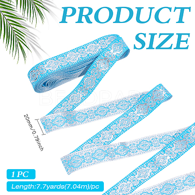 Ethnic Style Polyester Jacquard Ribbon OCOR-WH0078-478A-02-1