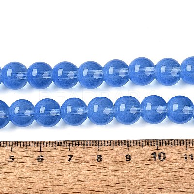 Transparent Glass Imitation Cat Eye Beads Strands GLAA-Q110-01C-04-1