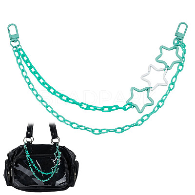 ABS Plastic Cable Chain with Acrylic Paperclip Chains Bag Decorative Chains HJEW-OC00408-1